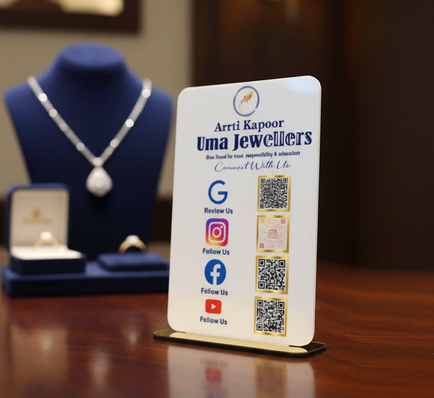 Acrylic Table Standee with QR Codes (8x12 inches)