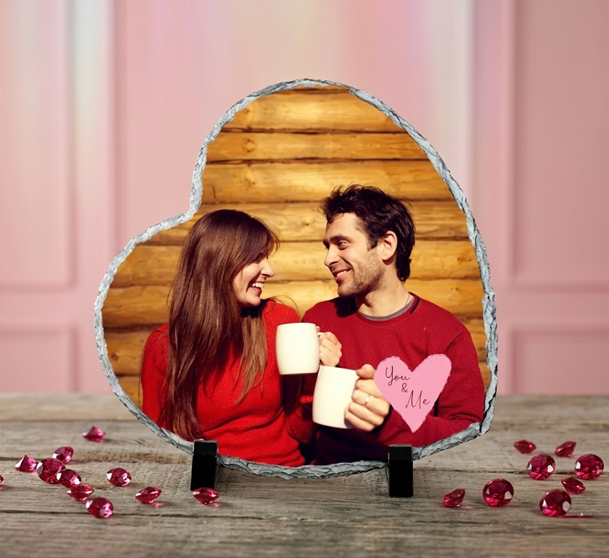 Heart Rock Photo Frame