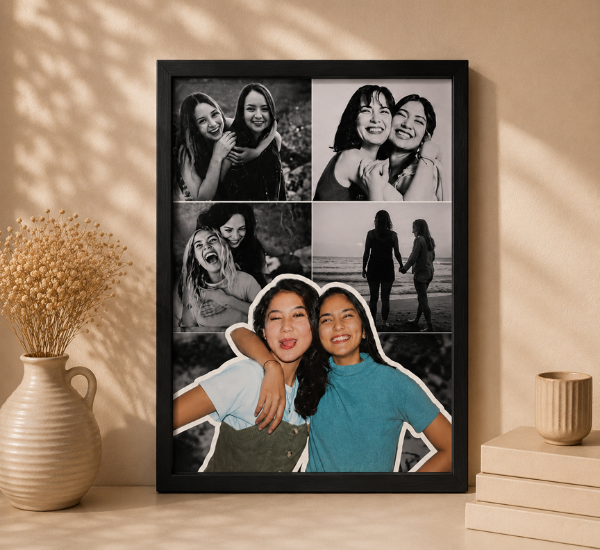 Personalised 5-Photo portrait collage frame